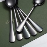 Silver Dinner Spoon of 6, Berglander 7.5  Stainless Steel Titanium Plating Shiny Silverware
