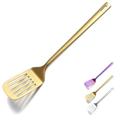 High Quality Kitchen Spatulas, Barbeque Slotted Turner(Gold)