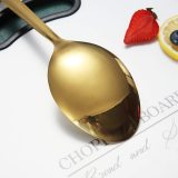Gold Cooking Spoons, Stainless Steel Solid Spoon Titanium Gold Plating, Kitchen Basting Serving Spoon for Cooking