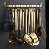 Utensil Rack with Kitchen Hooks for Hanging Kitchen Utensil Hanger - Wall Mounted Utensil Rack Holder with Hooks