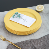 10 Inch Orange Plastic Plates 8 Pieces, Unbreakable And Reusable Light Weight Dinner Plates Microwave Safe BPA Free