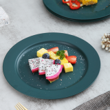 10 Inch Orange Plastic Plates 8 Pieces, Unbreakable And Reusable Light Weight Dinner Plates Microwave Safe BPA Free