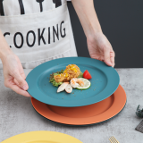 10 Inch Orange Plastic Plates 8 Pieces, Unbreakable And Reusable Light Weight Dinner Plates Microwave Safe BPA Free