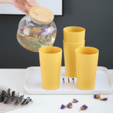 Unbreakable Gold Yellow Reusable PP Drinking Cup 8 Pieces, Water Glass for Indoor Outdoor Travel Poolside Bath Room Adult Children Light Weight Easy To Carry BPA Free