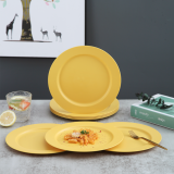 10 Inch Orange Plastic Plates 8 Pieces, Unbreakable And Reusable Light Weight Dinner Plates Microwave Safe BPA Free