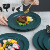 10 Inch Orange Plastic Plates 8 Pieces, Unbreakable And Reusable Light Weight Dinner Plates Microwave Safe BPA Free