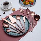 Silverware Serving Set 10 Pieces With Moon Surface Handle And Shiny Mirror Polish