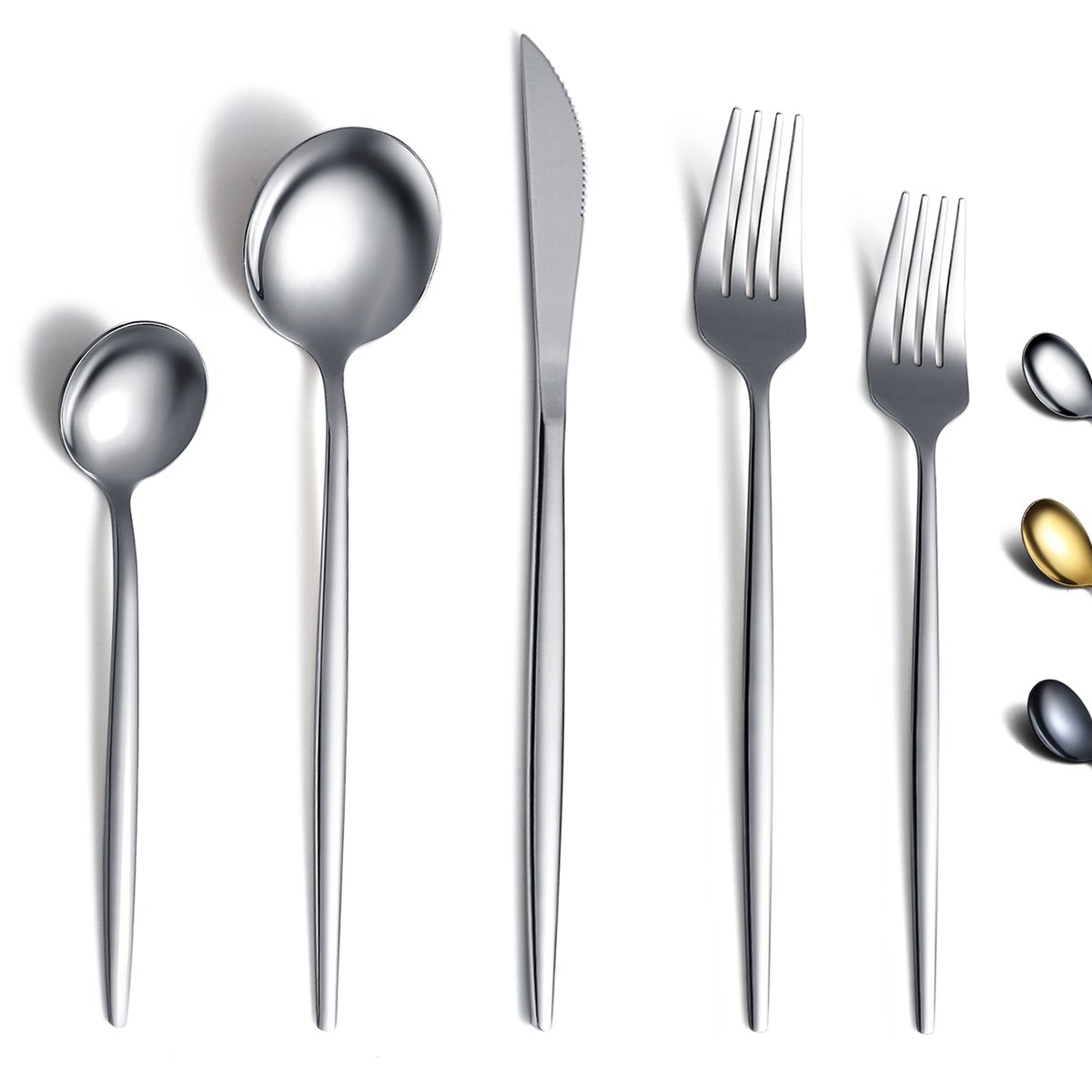 Noble Collection Two Tone Black / Gold Plastic Wedding Cutlery 40pcs.
