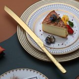 Gold Wedding Cake Knife and Server Set, Titanium Gold Plating With Unique Pattern Design Cake Cutter Serving Set