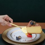 Gold Wedding Cake Knife and Server Set, Titanium Gold Plating With Unique Pattern Design Cake Cutter Serving Set