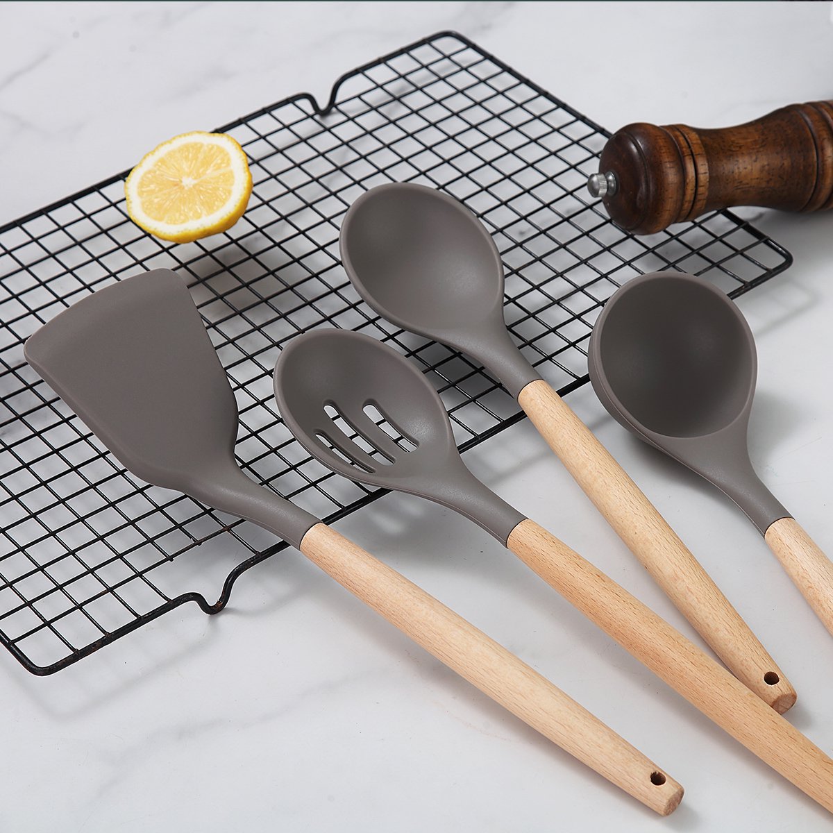 US$ 34.99 - Cooking Utensils Set, 38 Pieces Silicone Kitchen Utensil With  Holder - m.
