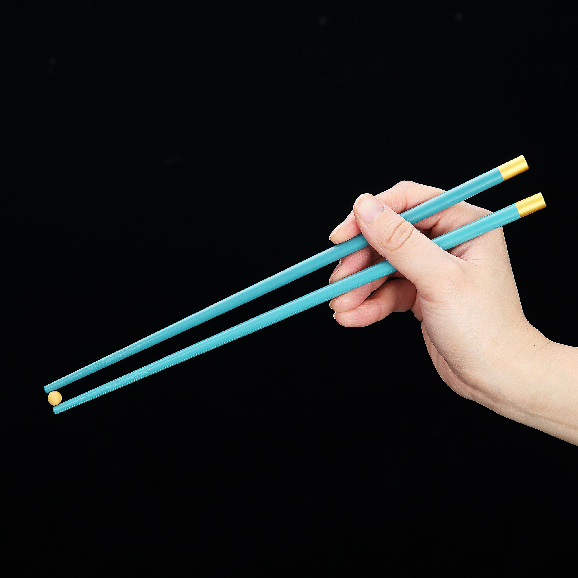 Dishwasher Reusable Alloy Chop Sticks Non-slip Chopsticks in Minimalism Style Golden 9 1/2 Inches 10 Pairs Fiberglass Chopsticks 