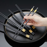 10 Pairs Fiberglass Chopsticks, Reusable Alloy Chopsticks, Dishwasher Safe, 9.45 Inch