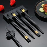 10 Pairs Fiberglass Chopsticks, Reusable Alloy Chopsticks, Dishwasher Safe, 9.45 Inch