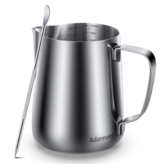 Stainless Steel Milk Frothing Pitcher 12oz with Decorating Pen,Latte Art