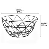 Black Metal Wire Fruit Bowl, Iron Arts Fruit Storage Baskets（Square Tall）