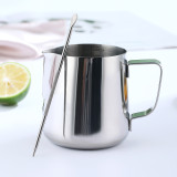 Stainless Steel Milk Frothing Pitcher 12oz with Decorating Pen,Latte Art