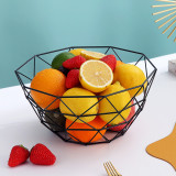 Black Metal Wire Fruit Bowl, Iron Arts Fruit Storage Baskets（Square Tall）
