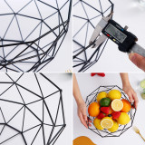 Black Metal Wire Fruit Bowl, Iron Arts Fruit Storage Baskets（Square Tall）