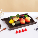 Wood Serving Tray with Handles, Wooden Food Tray, Handmade Tableware