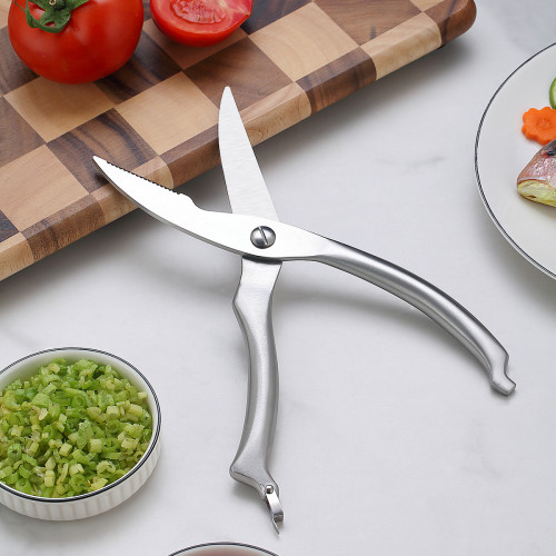 Heavy Duty Kitchen Scissors, New Professional Sharp Multi-purpose Stainless  Steel Kitchen Scissors With Blade Cover For Chicken, Fish, Meat, Vege