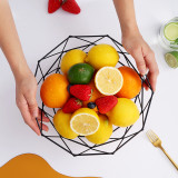 Black Metal Wire Fruit Bowl, Iron Arts Fruit Storage Baskets（Square Tall）