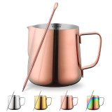 Stainless Steel Milk Frothing Pitcher 12oz with Decorating Pen,Latte Art