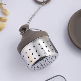 Stainless Steel Tea Infuser Mesh Strainer with Silicone Drip Dray and Extended Chain Hook, 2 Pack