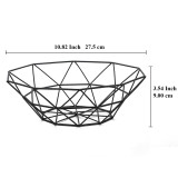 Black Metal Wire Fruit Bowl, Iron Arts Fruit Storage Baskets（Square Short）