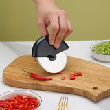 HOMQUEN Pizza Cutter Wheel 2Packs Stainless Steel Pizza Cutter with Protective Blade Black Guard