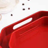 Plastic Serving Tray with Handles Set of 2, Perfer for Appetizer, Food, Snack, Dessert Platters