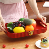 Plastic Serving Tray with Handles Set of 2, Perfer for Appetizer, Food, Snack, Dessert Platters