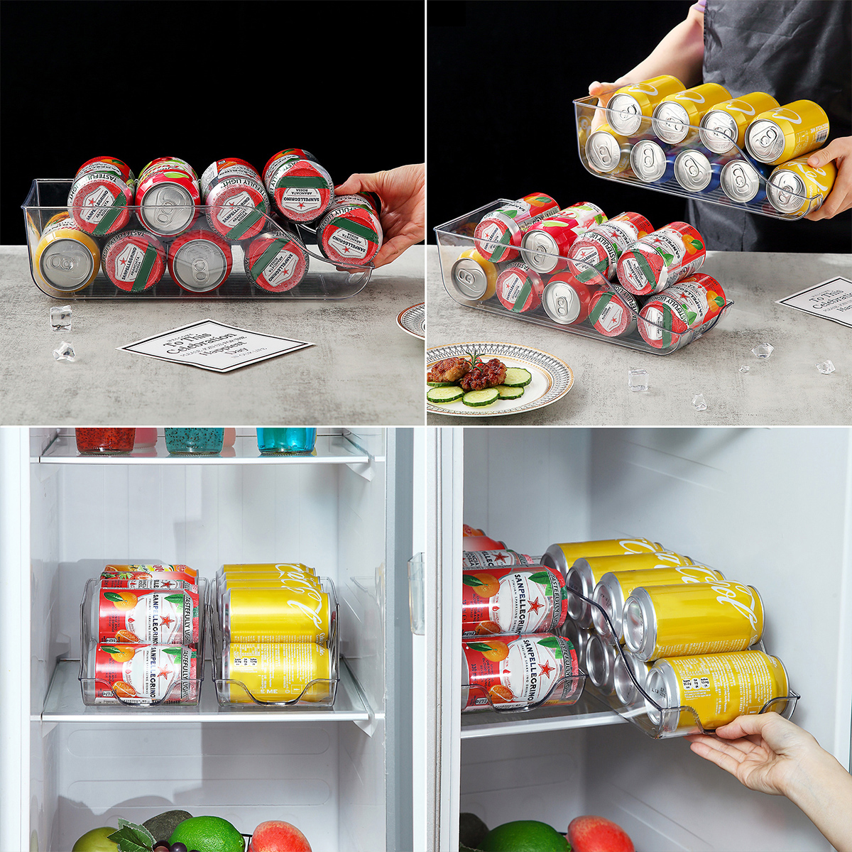 US$ 16.98 - Copy Fridge Can Holder Storage Dispenser, Beverage Can Food  Organizer for Pantry,A Set of 2 