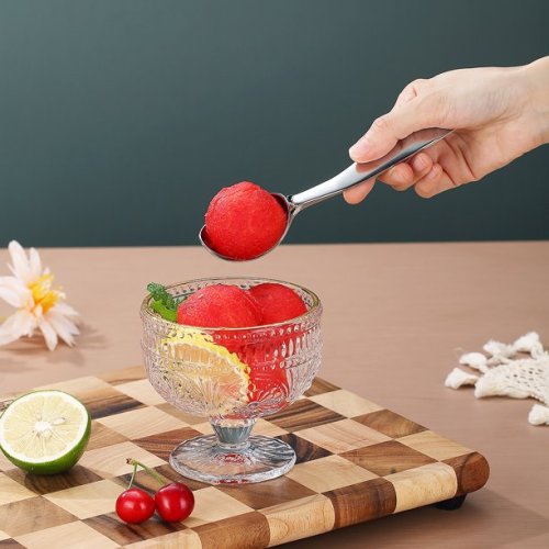 US$ 7.98 - Silver Stainless Steel Antifreeze Ice Cream Scoop,Heavy Duty  Melon Balller Scoop Nonstick - m.