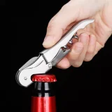 Waiter Corkscrew Silver Wine Bottle Opener with Foil Cutter