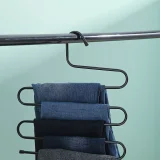 S-shaped Pants Rack 4-Pack Space Saving Towel Jeans Multi Pants Rack