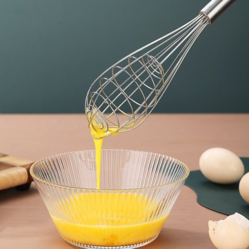 US$ 7.98 - Handheld Balloon Wire Kitchen Whisk Stainless Steel Whisk with  Wood Handle - m.