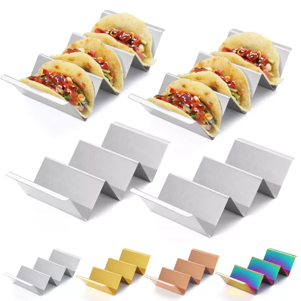 Taco Holders 4 Packs Stainless Steel Taco Stand Rack With Handles