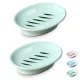 Soap Dish, Bar Soap Holder, Soap Saver with Drip Tray for Shower, 2-Pack