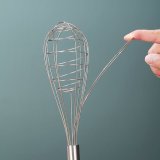 Handheld Balloon Wire Kitchen Whisk Stainless Steel Whisk with Wood Handle