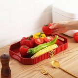 Plastic Serving Tray with Handles Set of 2, Perfer for Appetizer, Food, Snack, Dessert Platters