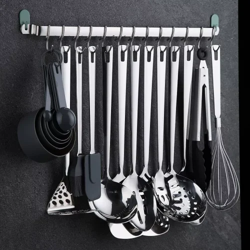 US 11.99 Utensil Rack with Kitchen Hooks for Hanging Kitchen Utensil Hanger Wall Mounted Utensil Rack Holder with Hooks m.berglander