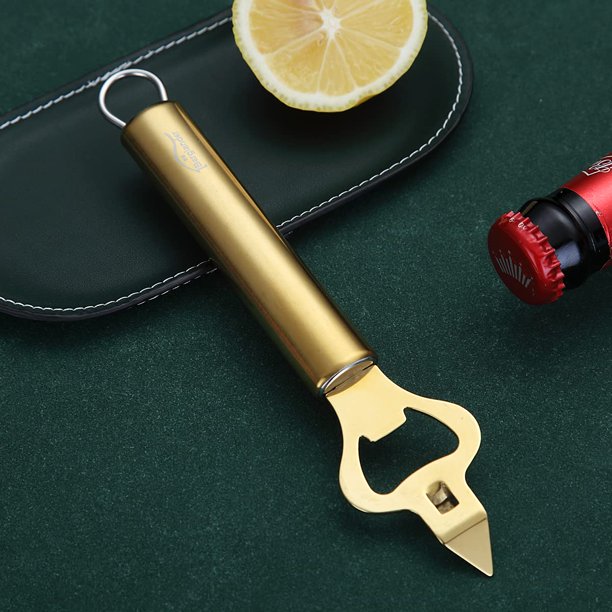 US$ 9.99 - Gold Bottle Opener, Stainless Steel Beer Soda Can