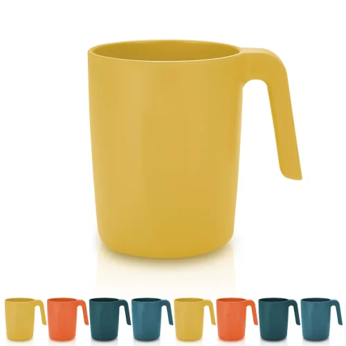 Reanea Plastic Mug Set 8 Pieces, Unbreakable and Reusable Light Weight Travel Coffee Mugs Espresso Cups Easy to Carry and Clean BPA Free, Size