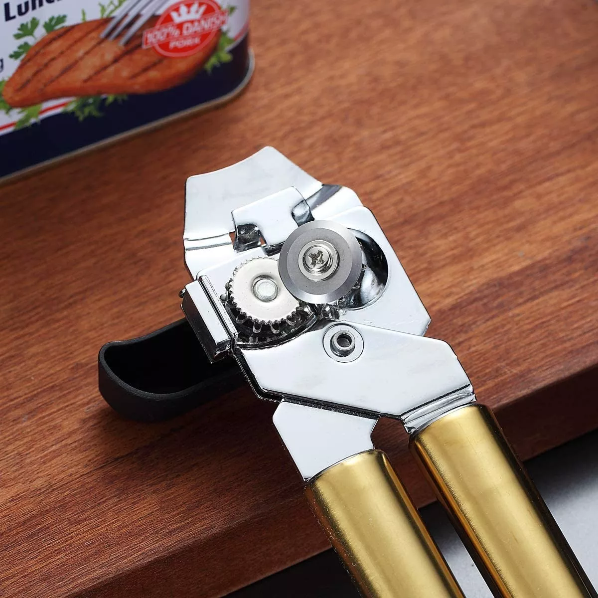 US$ 8.99 - Berglander Can Opener, Stainless Steel Gold Handle Can Opener -  m.