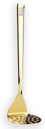 Stainless Steel Gold Potato Masher, Heavy Duty Kitchen Tool (Gold