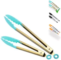 ReaNea Tongs For Cooking, Kitchen Tongs, BBQ Tongs For Cooking With Silicone Tips