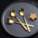 Berglander Teaspoons Set of 4, Stainless Steel Shiny Polish Tea Spoons Silverware