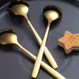 Berglander Teaspoons Set of 4, Stainless Steel Shiny Polish Tea Spoons Silverware