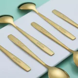Teaspoons Set of 6, Stainless Steel Shiny Tea Spoons Silverware set